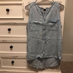 Loft sleeveless Chambray top